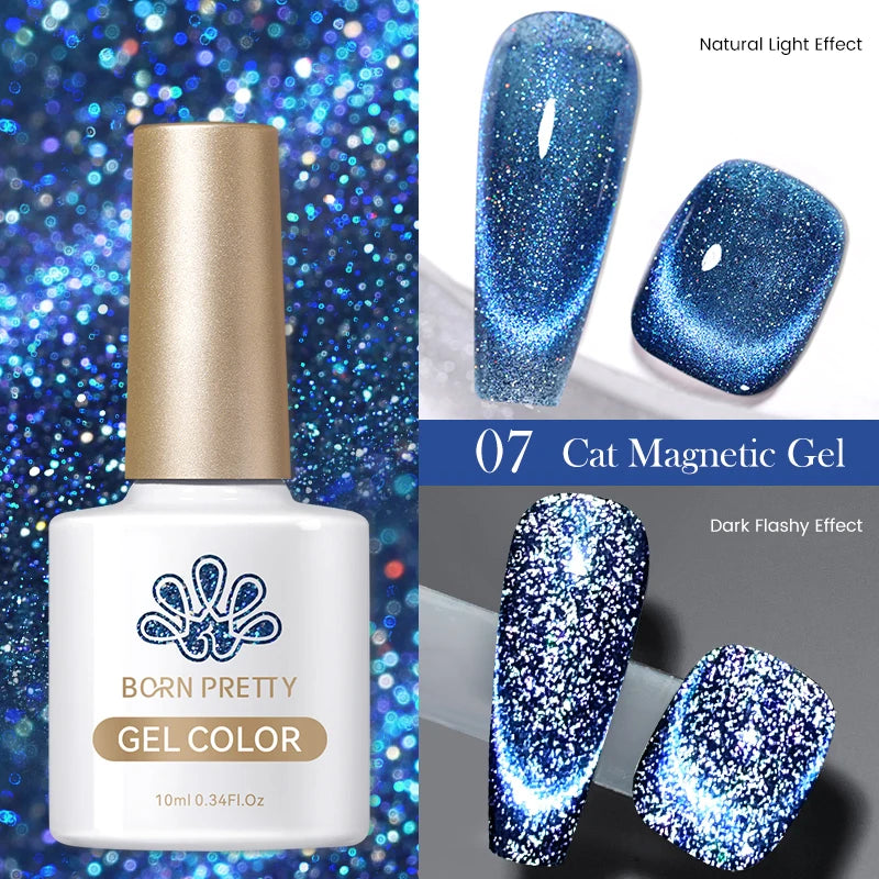 BORN PRETTY 10ml Silver Cat Magnetic Gel Nail Polish