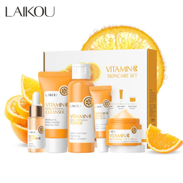Vitamin C Skin Care Set Deep Cleansing Facial Cleanser Face Cream