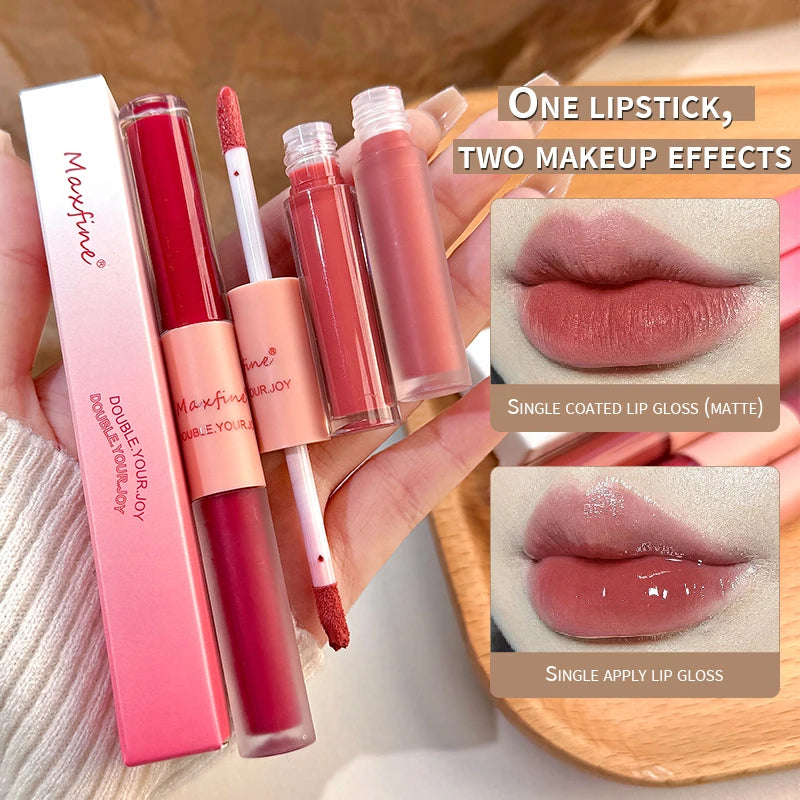 Matte Mirror Double Ended Lip Gloss Velvet Texture