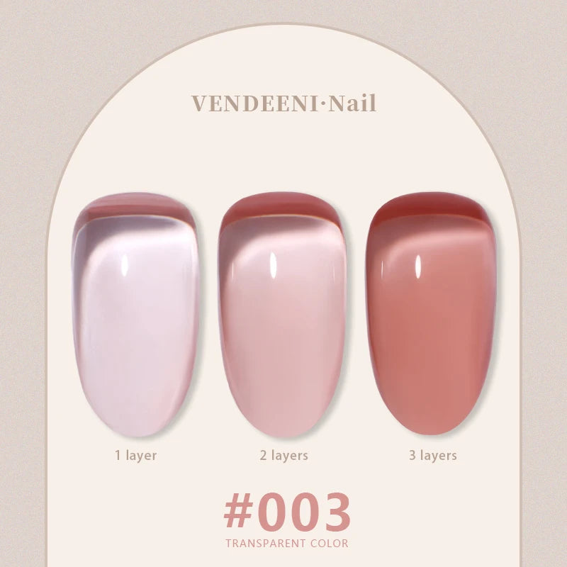 Vendeeni 24 Colors Jelly Gel Nail Polish Nude Pink 15ml