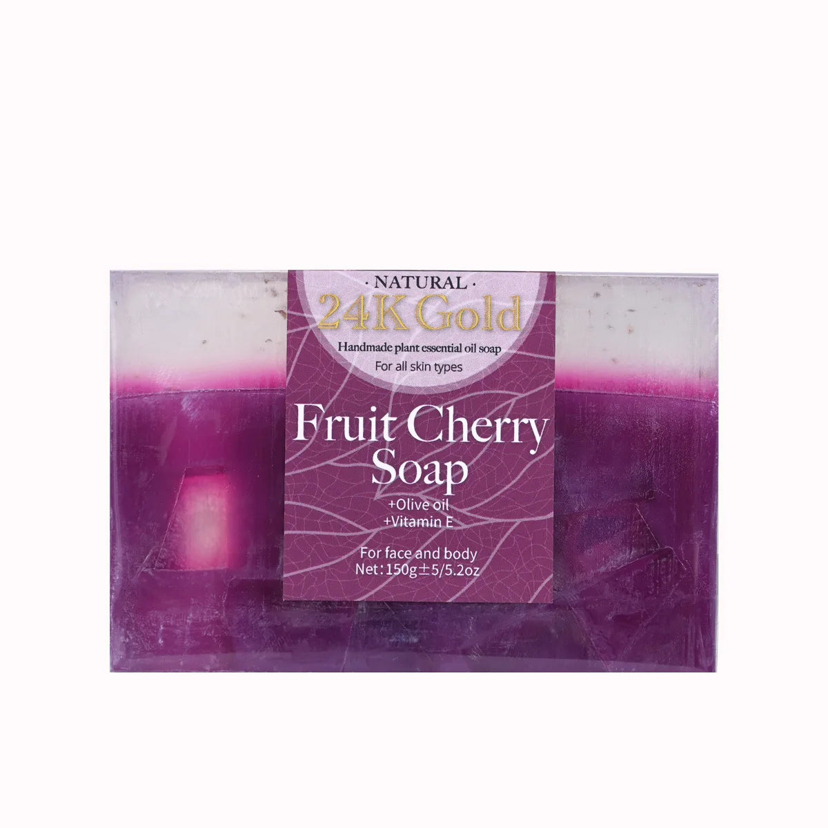 Cherry Aroma Soap 150g – 24K Gold Leaf Handmade Facial Soap