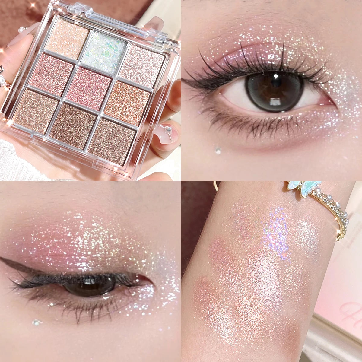 Pearlescent Glitter Highlighter & Eyeshadow Palette