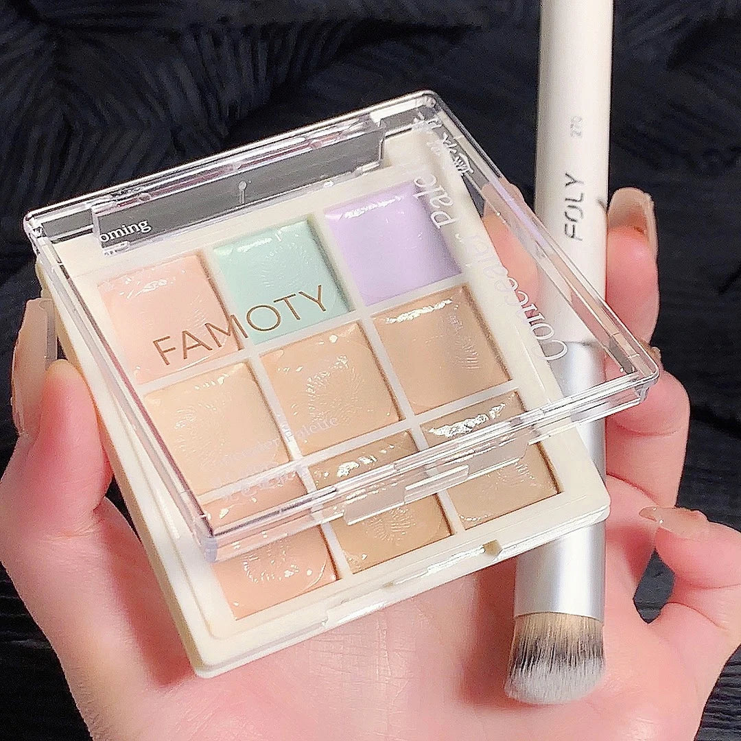 9-Tone Concealer Palette – Full Coverage for Acne, Dark Circles & Brightening Vervelle