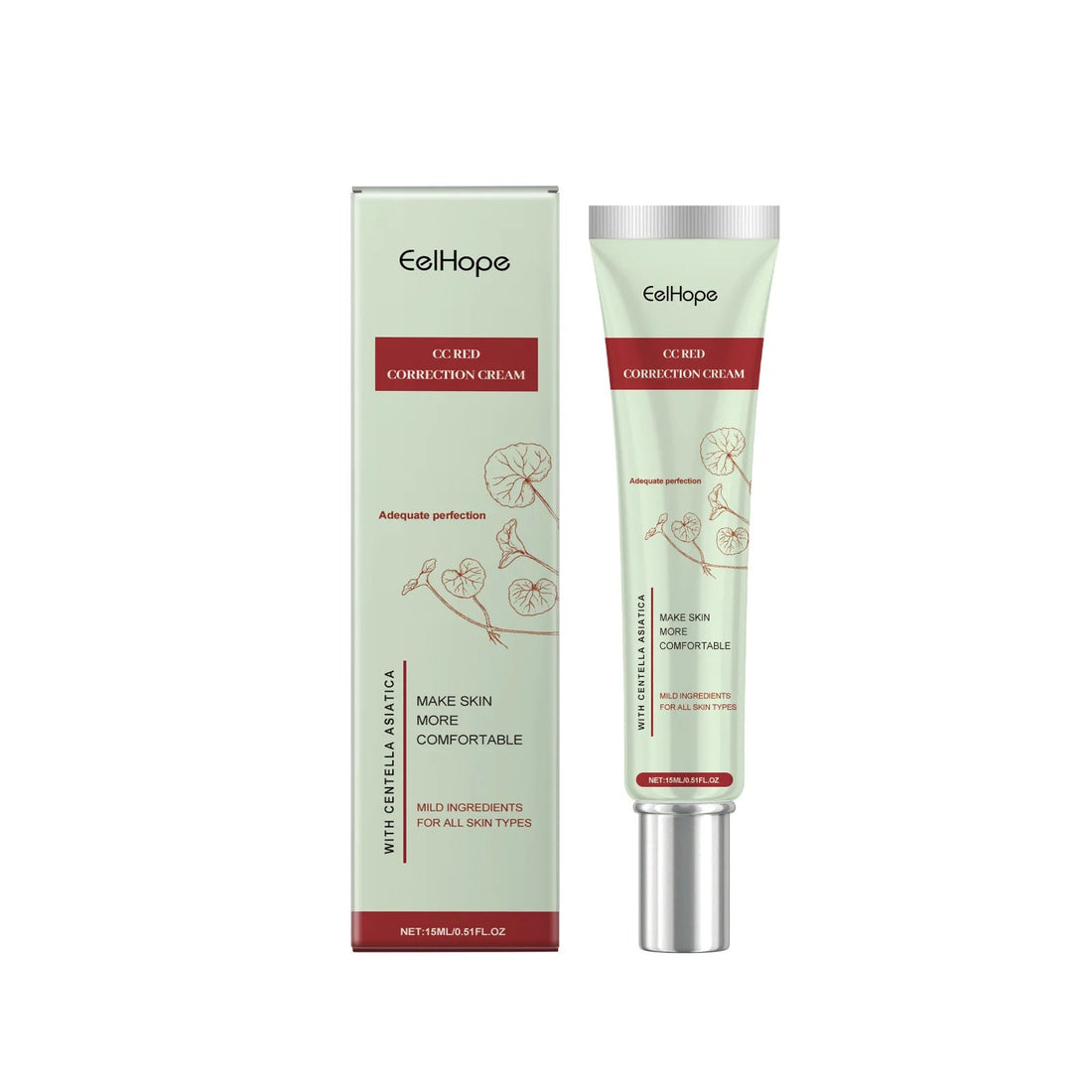 Eelhope CC Red Corrective Cream – Centella Asiatica Moisturizing Concealer Vervelle