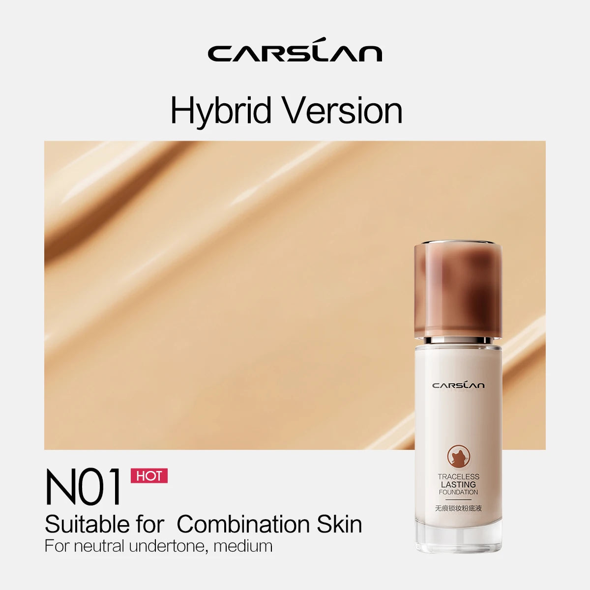 CARSLAN Long-Lasting Matte Liquid Foundation Full Coverage Vervelle