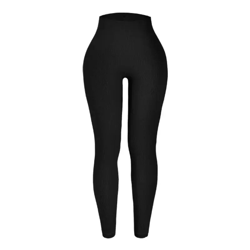 Women High Waist Thread-Knit Seamless Leggings Hip-Lifting Fitness Pants Vervelle