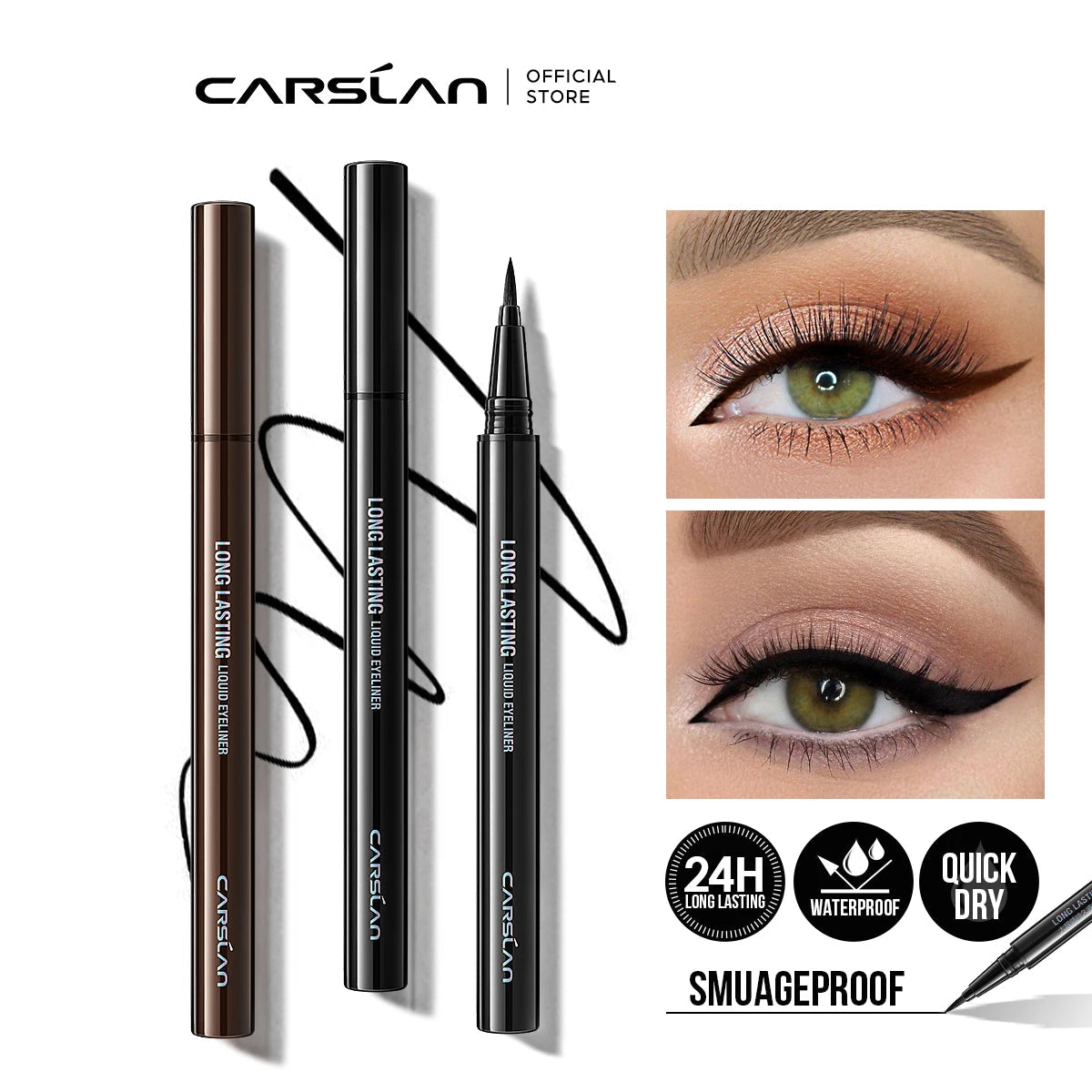 CARSLAN Waterproof Liquid Eyeliner Vervelle