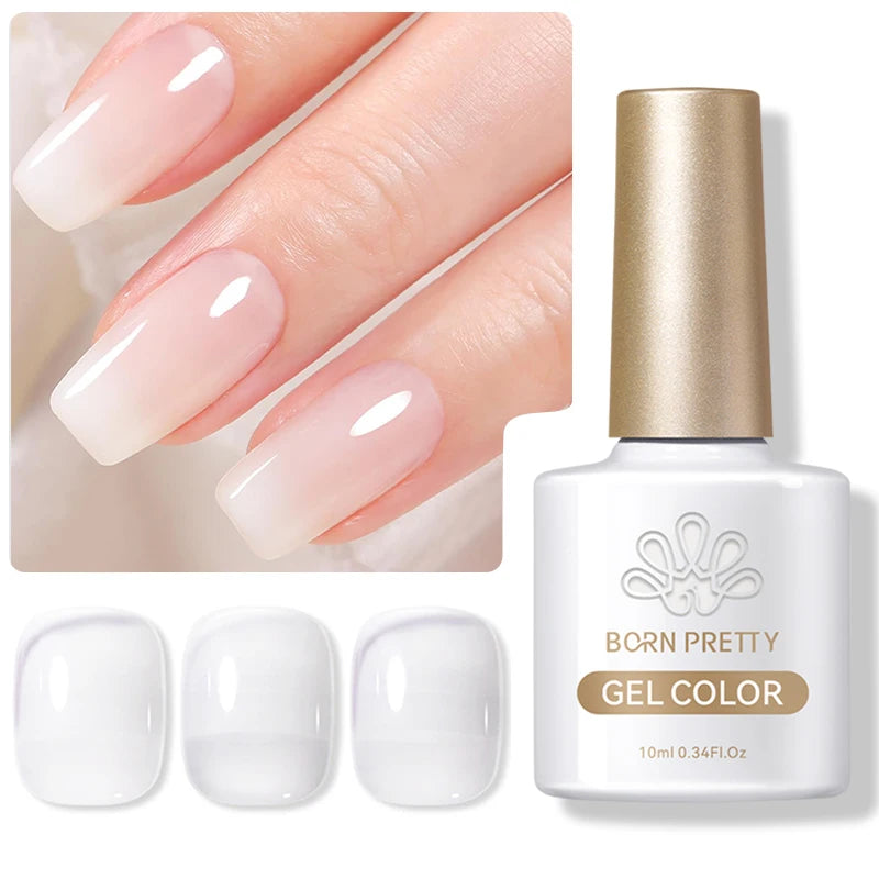 BORN PRETTY Jelly Nude Gel Nail Polish 10ml Light Pink