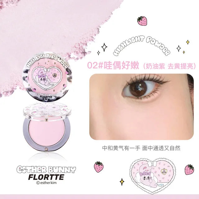 FLORTTE BUNNY Single Highlight Powder Facial Highgloss Natural Brightening