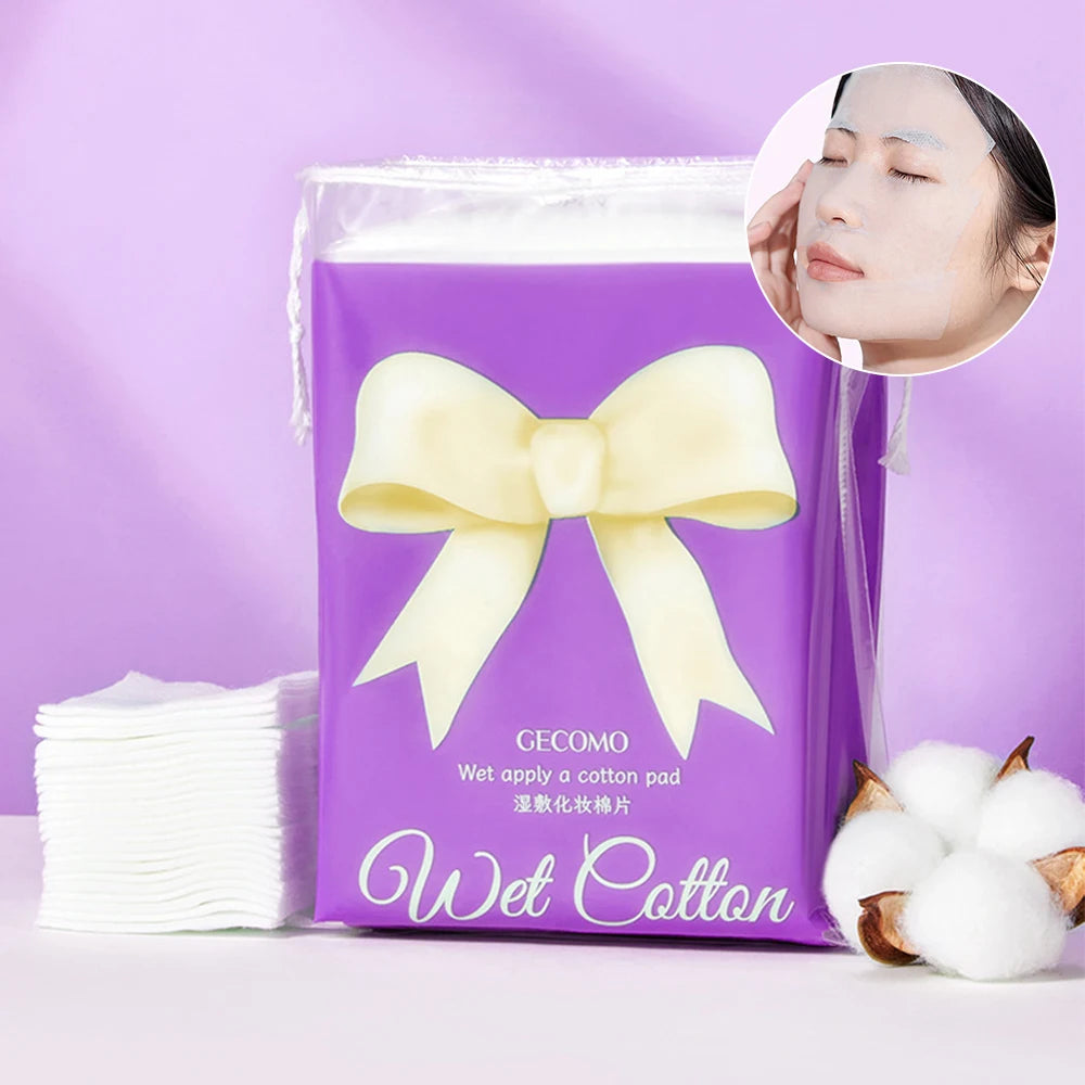 GECOMO 200pcs Stretchable Wet Cotton Pads – Makeup Care