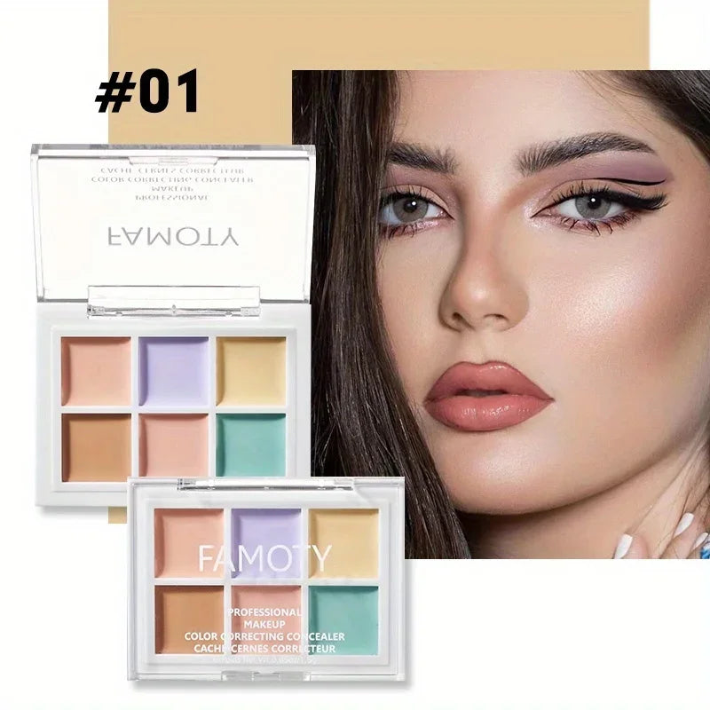 6 Colors Full Coverage Concealer Palette Multicolor High Cover waterproof