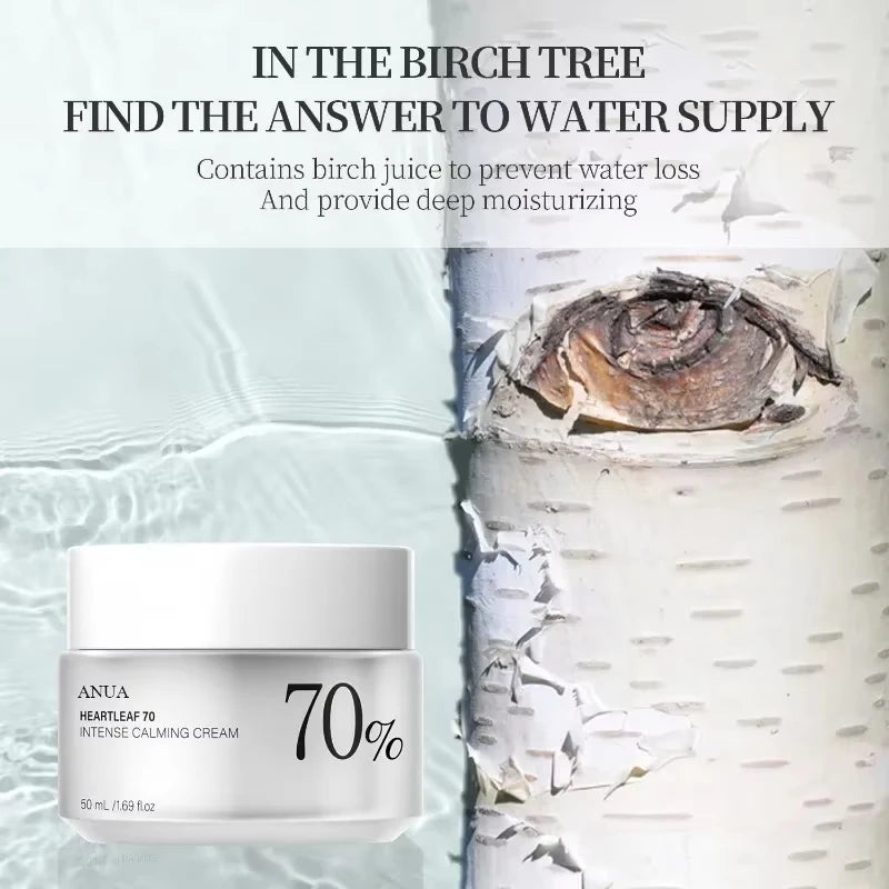 ANUA Heartleaf 70 Intense Calming Cream with Ceramide Whitening Cream Moisturizing Facial Cream 50ml Korean Skin care Product