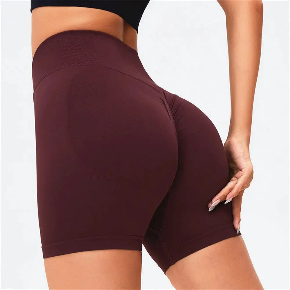 Women’s High-Waist Yoga & Fitness Shorts – Scrunch Butt, Seamless Biker Vervelle