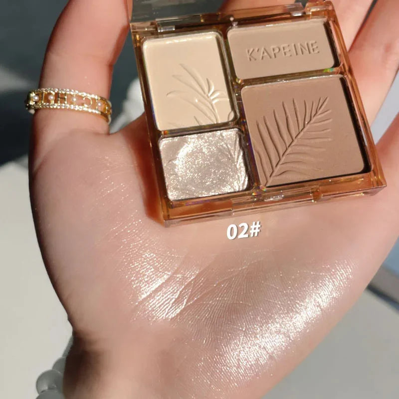 Matte Highlighter Bronzers Palette Face Shading Grooming Powder Long-Lasting Makeup