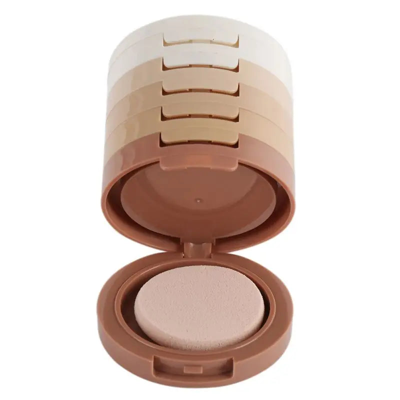 5-Color Contouring Powder Tower for Brightening & Oil Control