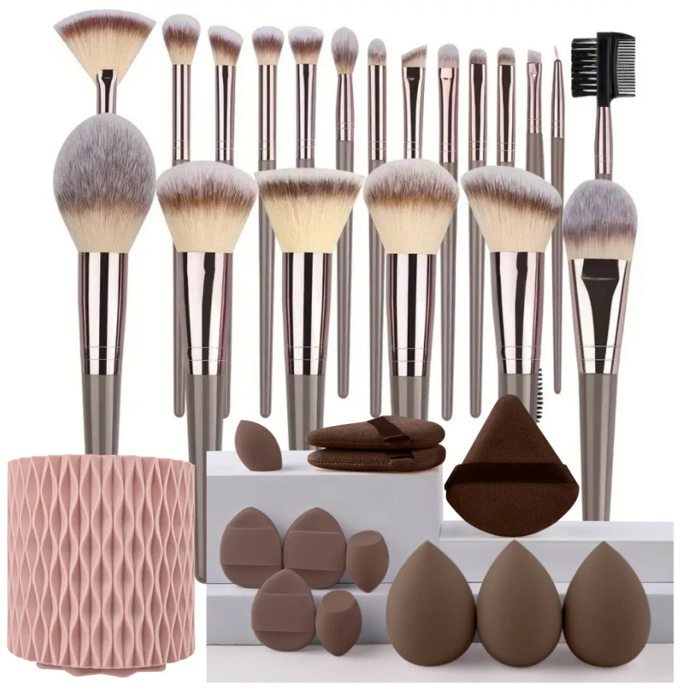Makeup Brush Set with Storage Box Vervelle