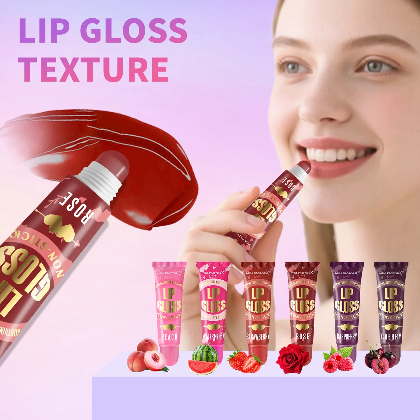 6-piece Moisturizing Lip Oil Set - Long lasting Gloss Effect
