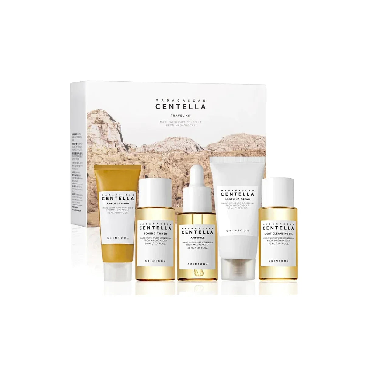 Centella Asiatica Travel Set, Toner, Ampoule, Soothing Cream, Skincare Kit