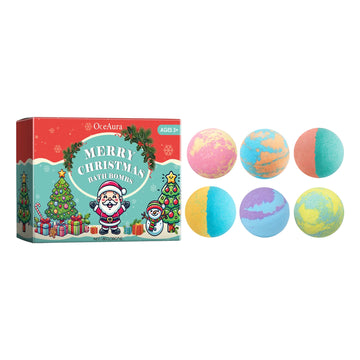 Christmas Bath Bombs Gift Set - 6PCS Spa Foot & Body