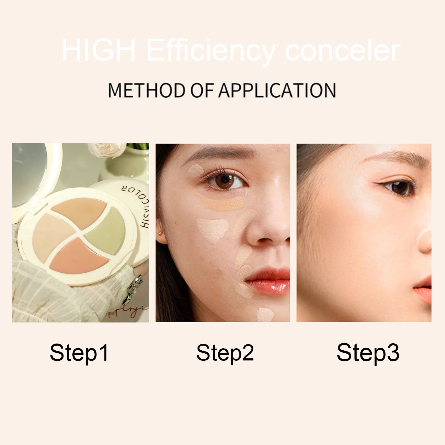 Four-Color Moisturizing Concealer Cream for Dark Circles