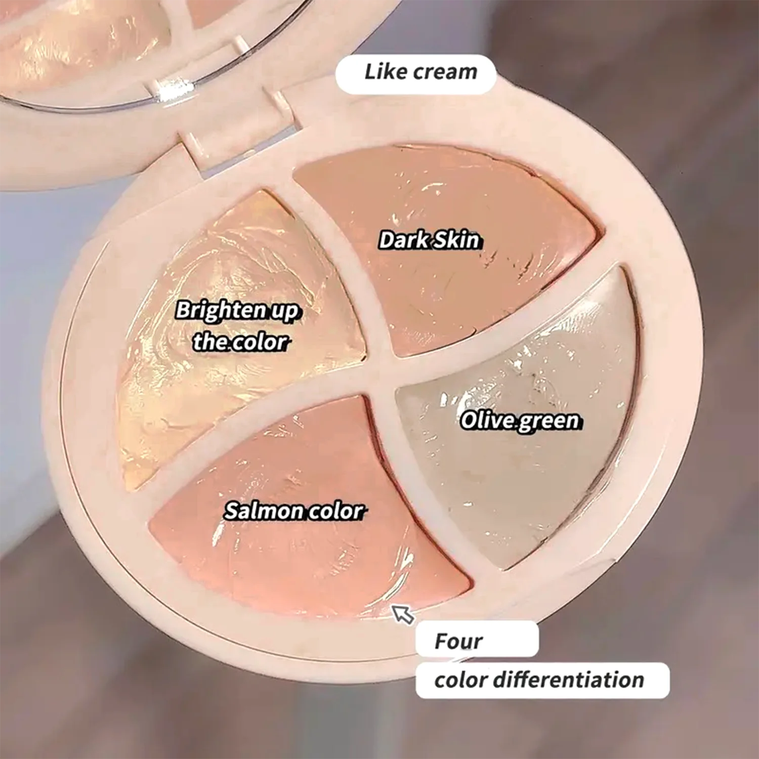 Four-Color Moisturizing Concealer Cream for Dark Circles