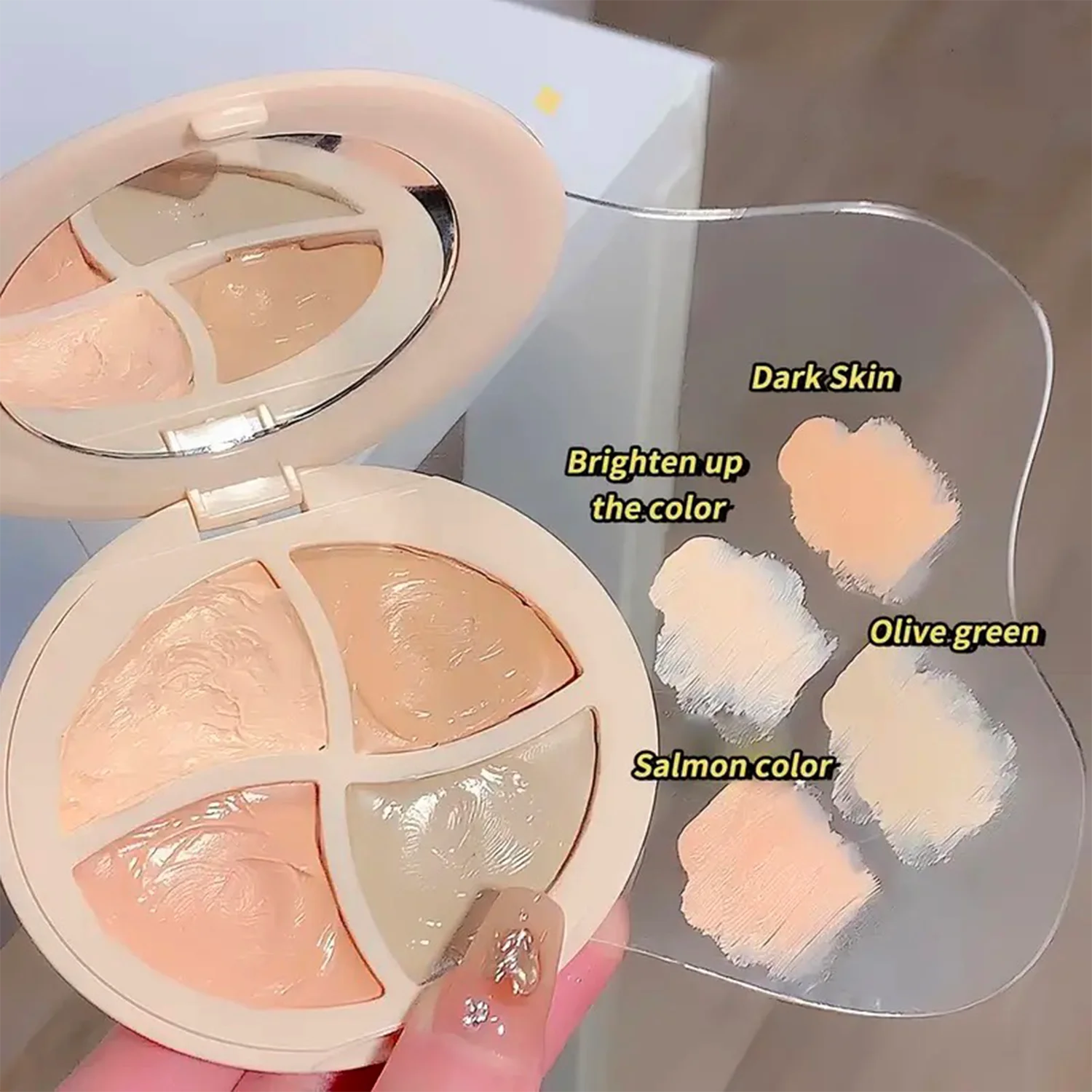 Four-Color Moisturizing Concealer Cream for Dark Circles