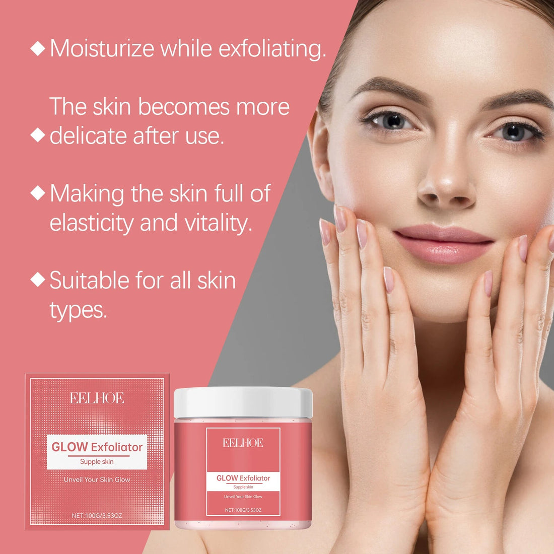 Eelhoe 100g Exfoliating Facial Scrub for Glowing Skin Vervelle