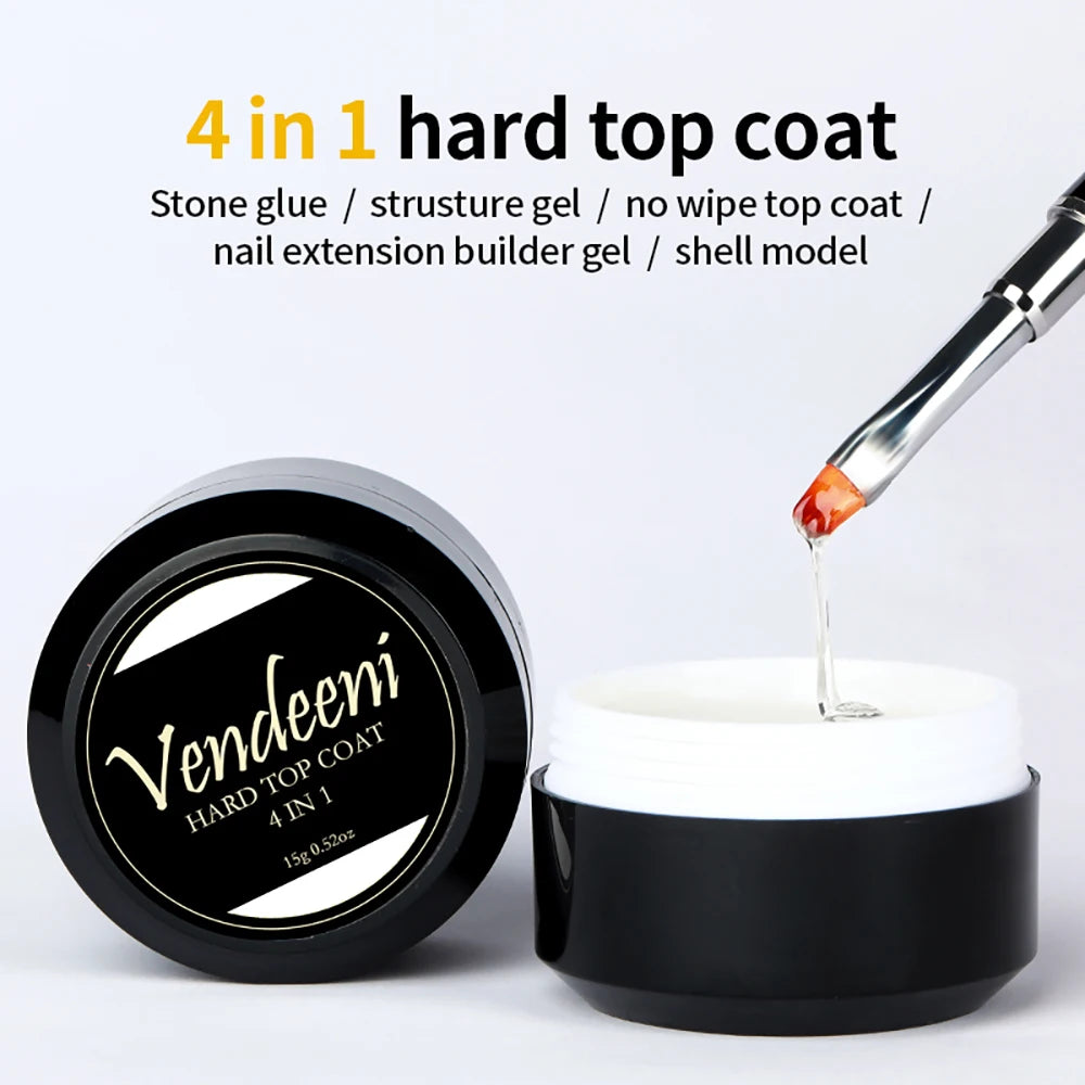 Vendeeni 4 In 1 Multifunction Top Coat Gel Polish UV Poly Extension Gel Builder 15g