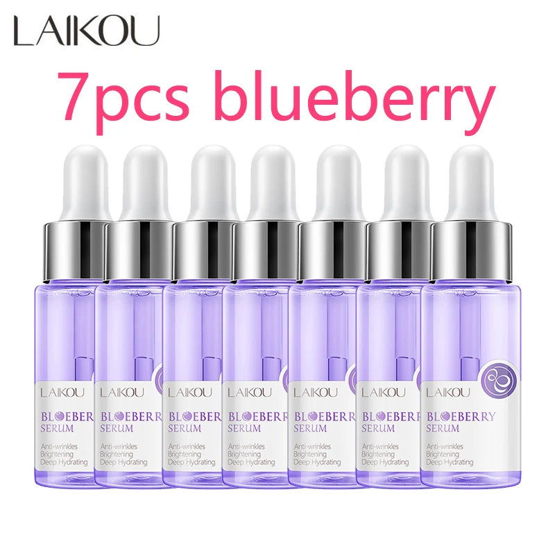 LAIKOU 7 Bottles 24K Gold Snail Sakura Hyluronic Acid Vitamin C Nicotinamida Rose Blueberry Serum Japan Essential Face Essences