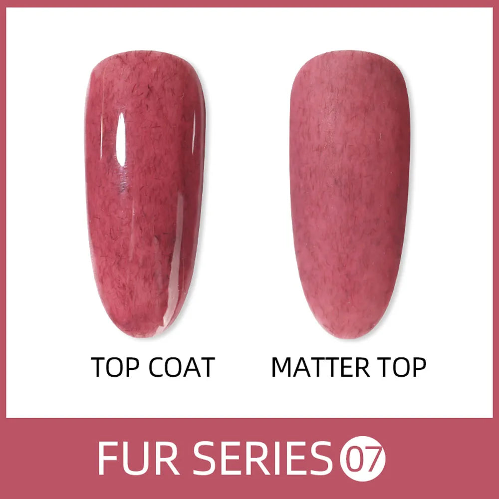 Vendeeni 9 Colors Furs Fluff Gel Nail Polish Semi Permanent UV LED Soak Off Gel Varnish DIY Plush Velvet Nail Art Gel Lacquer