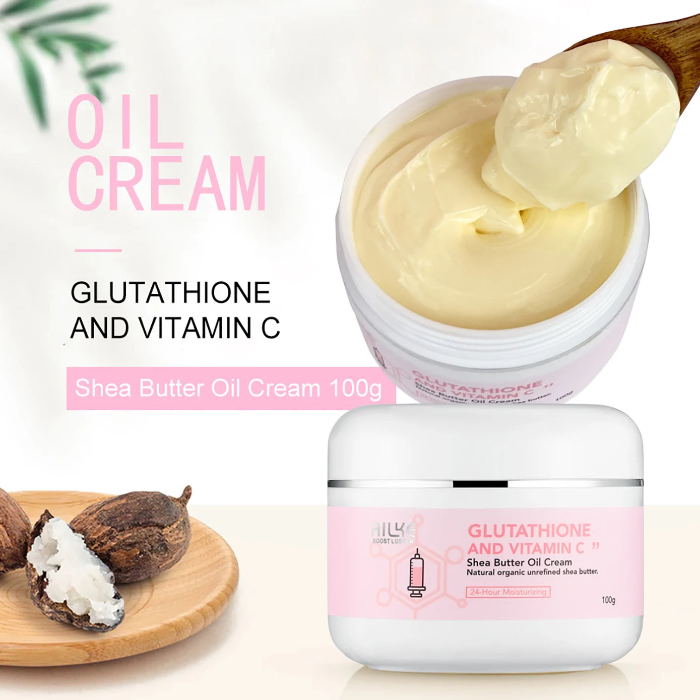 AILKE Whitening Skin Care Cream, Lightening Lotion, Remove Dark Spots With Glutathion, Shea Butter, Moisturizing Body Cream