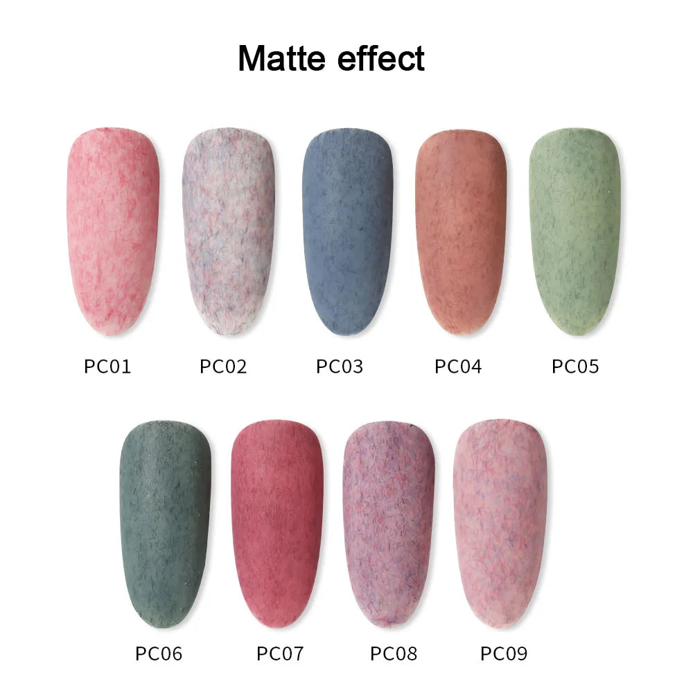 Vendeeni 9 Colors Furs Fluff Gel Nail Polish Semi Permanent UV LED Soak Off Gel Varnish DIY Plush Velvet Nail Art Gel Lacquer