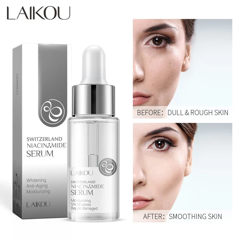 LAIKOU Hyaluronic Acid Essence Facial Serum 24k GOLD Vitamin C Face Care Japan Sakura Moisturing Rose Essence Face SkinCare 17ml