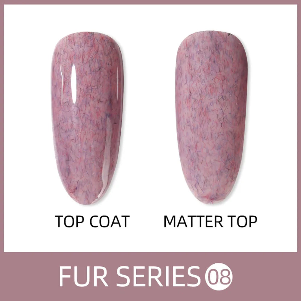 Vendeeni 9 Colors Furs Fluff Gel Nail Polish Semi Permanent UV LED Soak Off Gel Varnish DIY Plush Velvet Nail Art Gel Lacquer