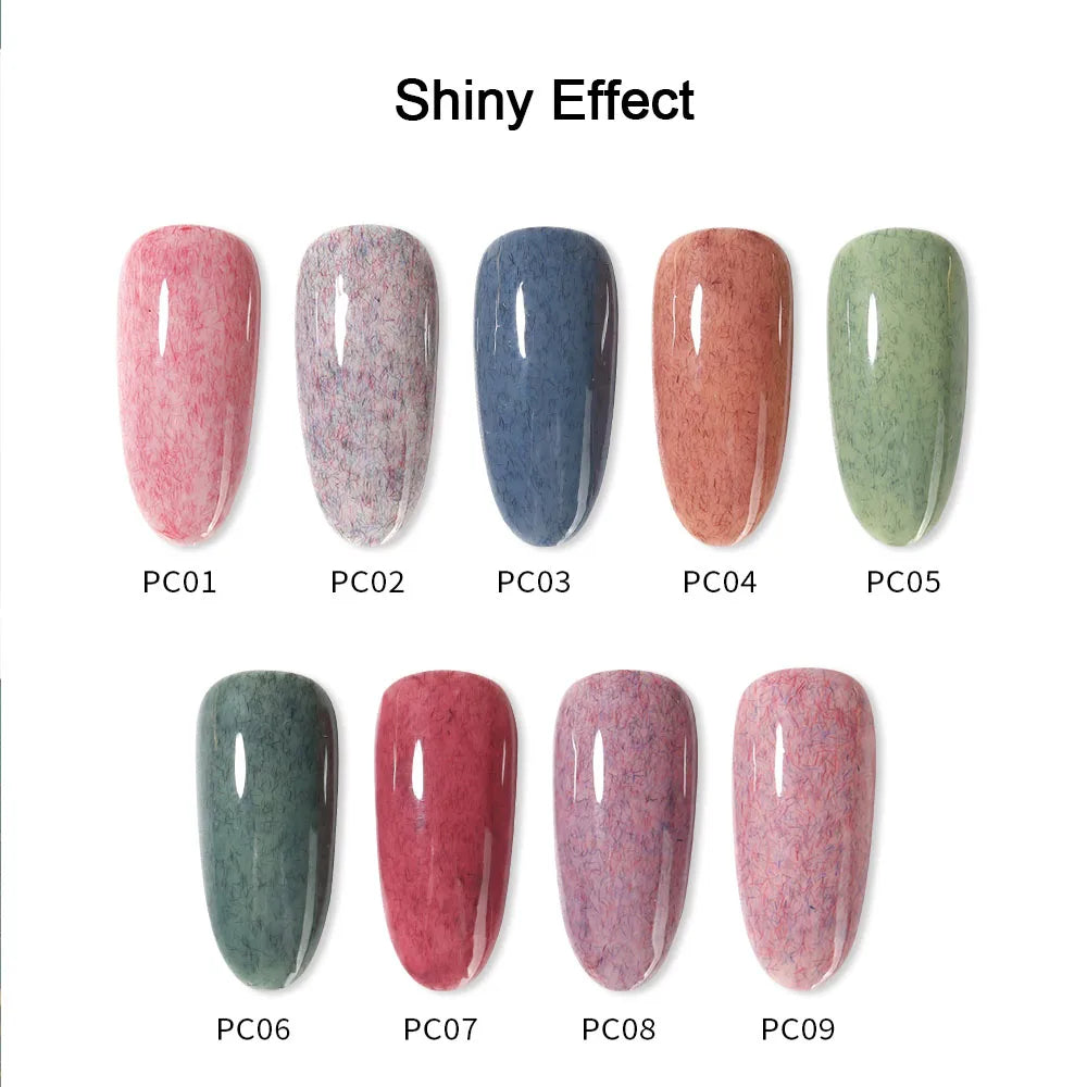 Vendeeni 9 Colors Furs Fluff Gel Nail Polish Semi Permanent UV LED Soak Off Gel Varnish DIY Plush Velvet Nail Art Gel Lacquer