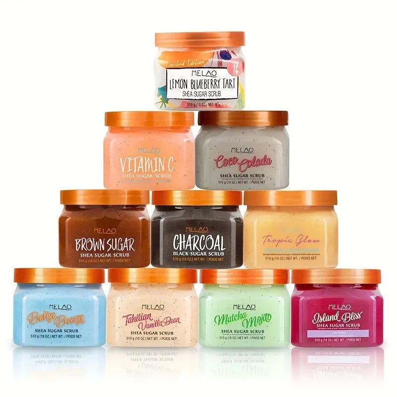 Vegan Mango Lemon Blueberry Strawberry Exfoliator Body Scrub Whitening Organic Face Shea