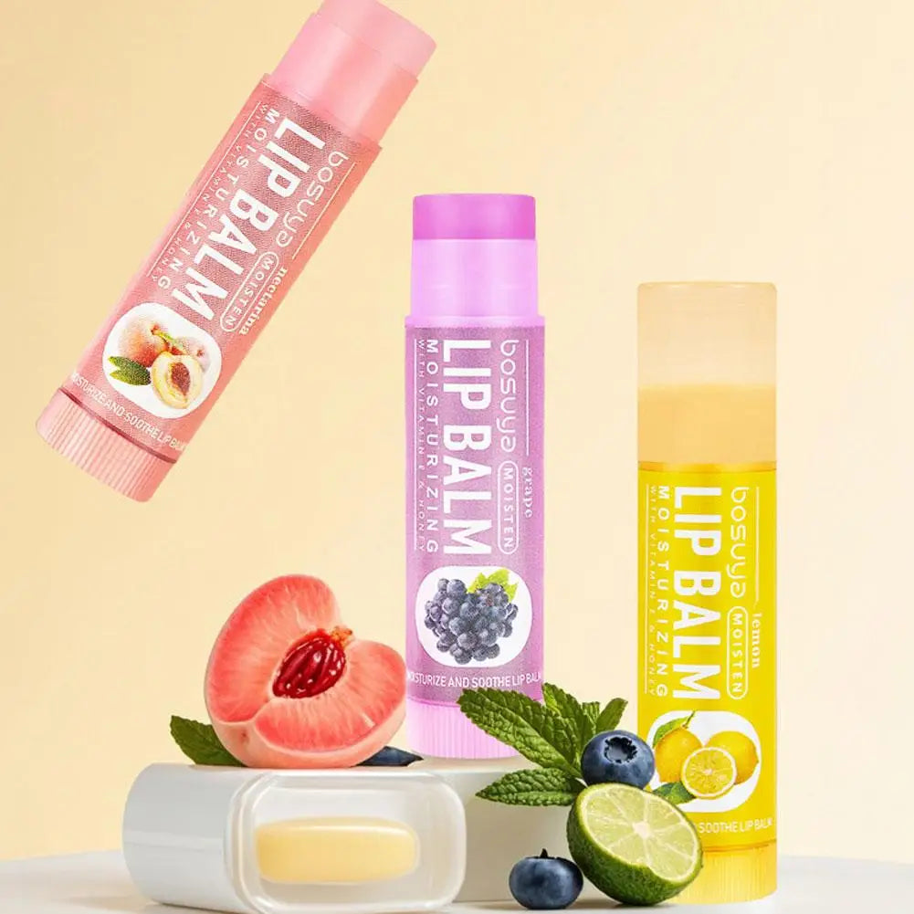 6/24pcs Assorted Fruit Flavor Lip Balm Set – Hydrating & Nourishing for Dry Lips
