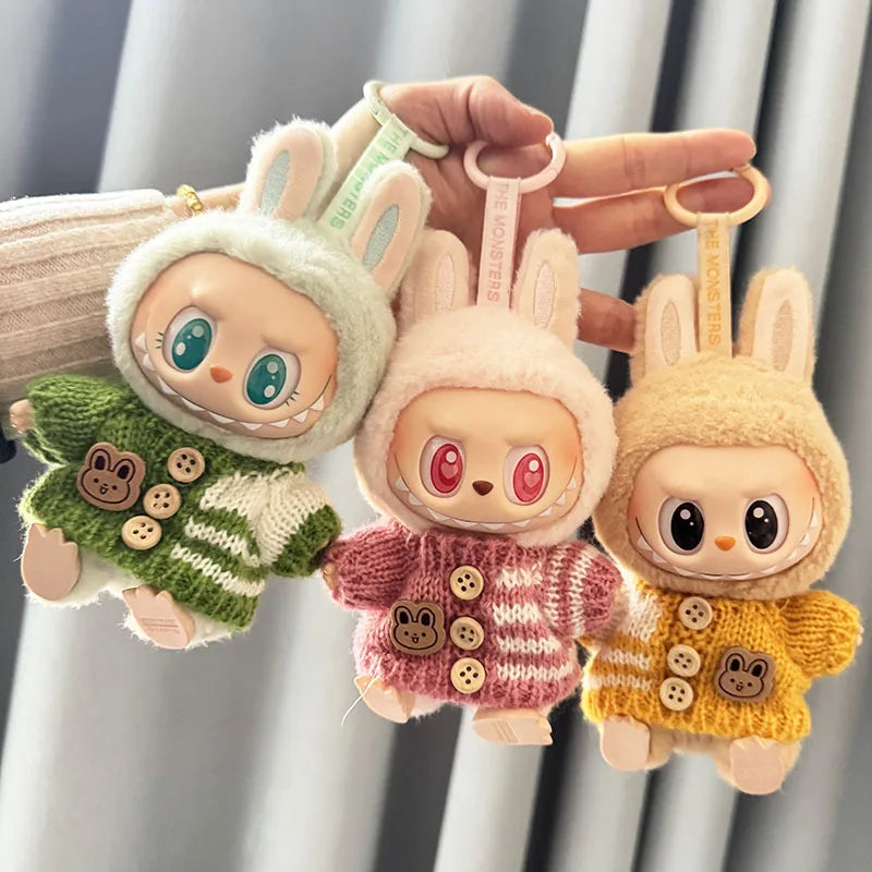 Labubu Sitting Party Series I & II – Bunny Sweater Outfit for Mini Plush Dolls Vervelle