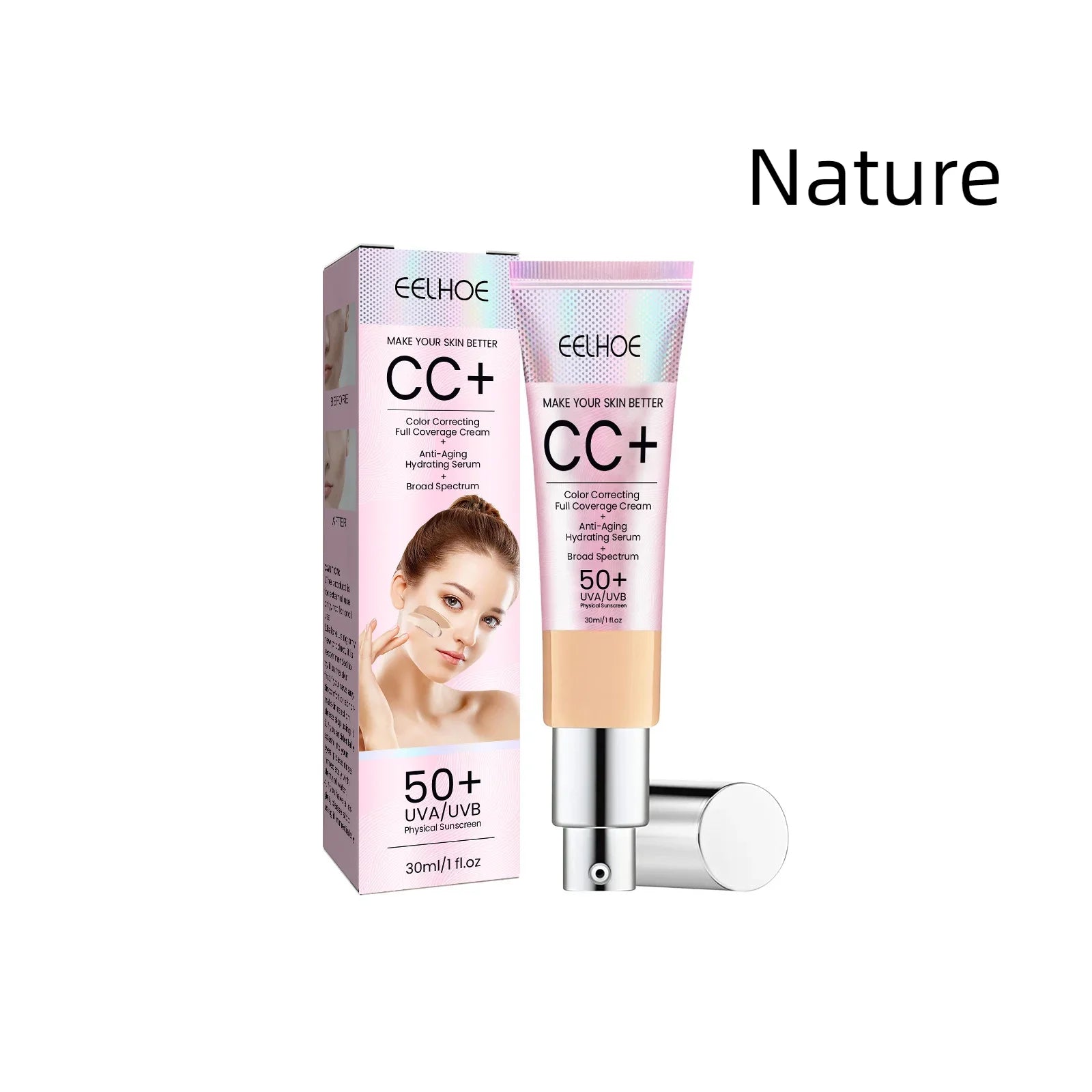1/2/3pcs CC Cream Foundation Waterproof Brighten Moisturizing Foundation Concealer Oil-Control
