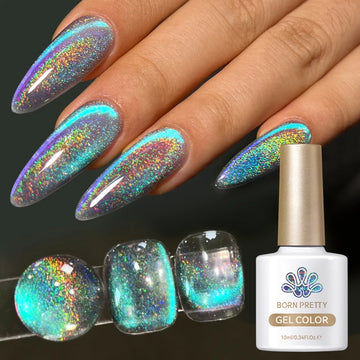 Blue Glitter 10ml Holographic Cat Magnetic UV Gel