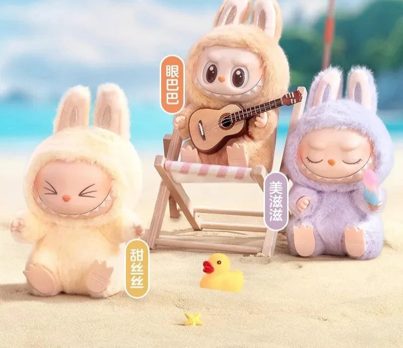 Authentic Pop Mart Labubu Sitting Party Series Vinyl Plush Blind Box Figurine Pendant