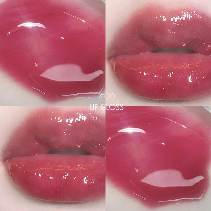 6 Color Mirror Lip Glaze Water Transparent Jelly Gloss Water Light Bright