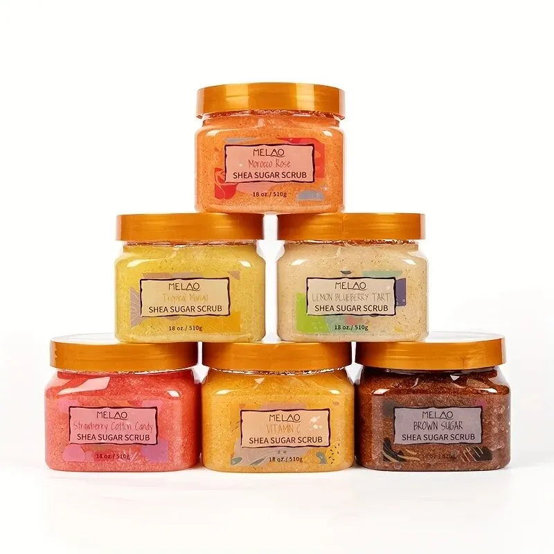 Vegan Mango Lemon Blueberry Strawberry Exfoliator Body Scrub Whitening Organic Face Shea