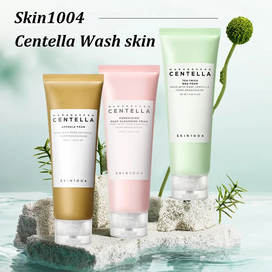 Skin1004 Madagascar Centella Asiatica Foaming Ampoule Cleanser, deep cleanses pores