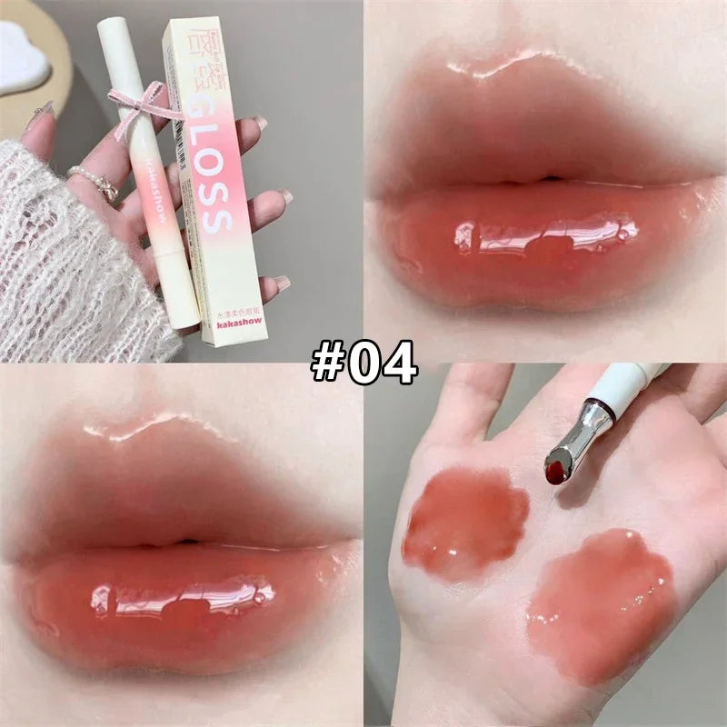 Watery Lip Gloss Iron Brush Head Jelly Lipgloss Moisturizing Lip Tint Lipstick Nature