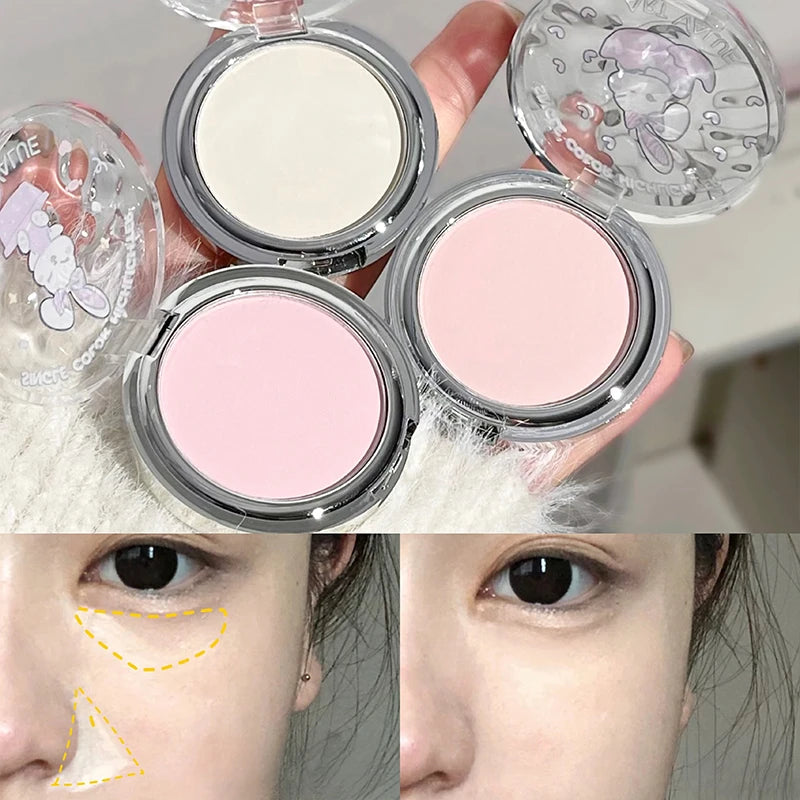 Facial Highlighter Makeup Palette Pink Bunny Face Matte Highlight Lasting Eyeshadow