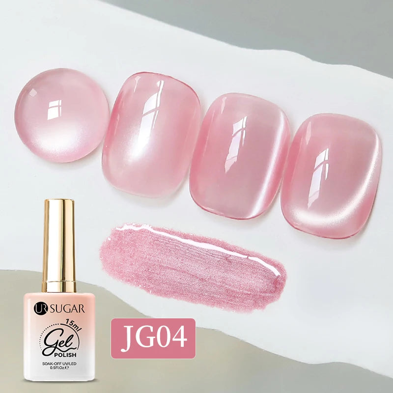 UR SUGAR 15ml Water Light Cat Magnetic Gel Nail Polish Champagne Crystal