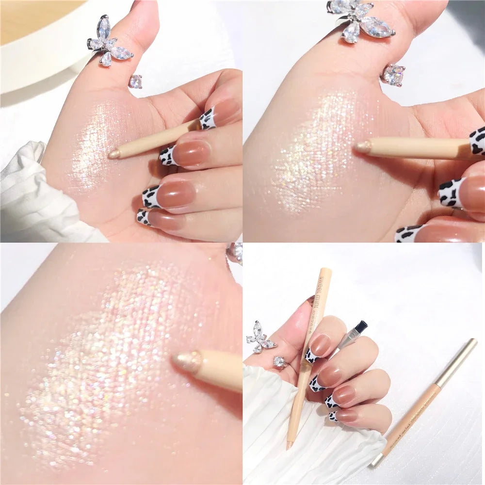Sweet Mint Lying Silkworm Pencil Galaxy Glitter Eyeshadow Pen Long-lasting Waterproof Shiny Eyeliner