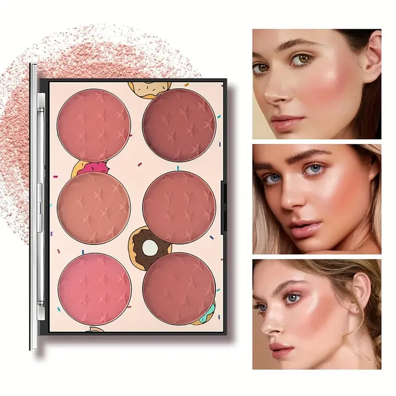 6-Color Blush Palette – Matte, High Pigment, Long-Lasting Vervelle