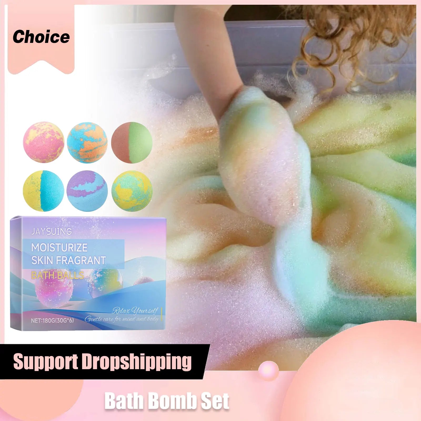 Aromatherapy Bath Bombs - Floral Scent Spa Bubble Set
